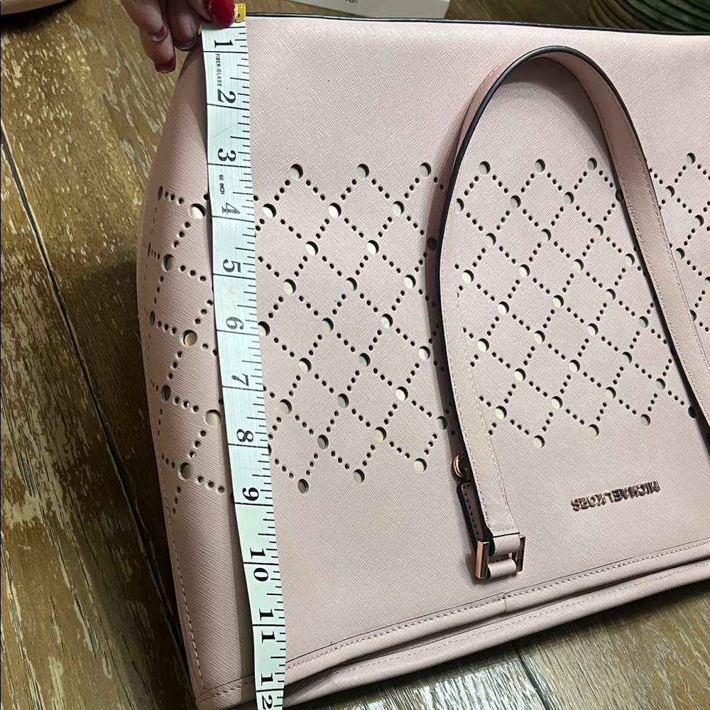 Michael Kors Blush Pink Perforated Tote - Picture 8 of 12